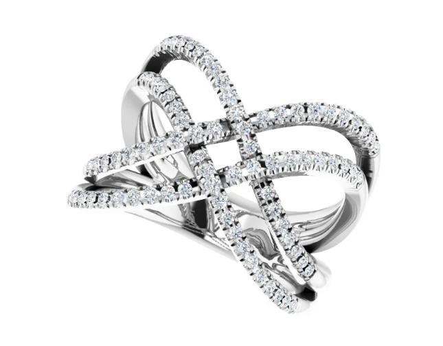 14K White 1/2 CTW Natural Diamond Ring