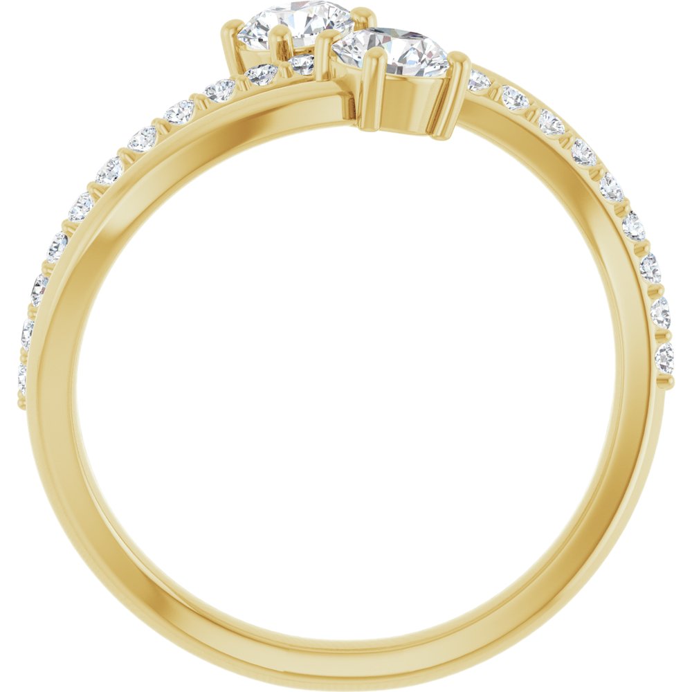14K 3/4 CTW Lab-Grown Diamond Two-Stone Ring