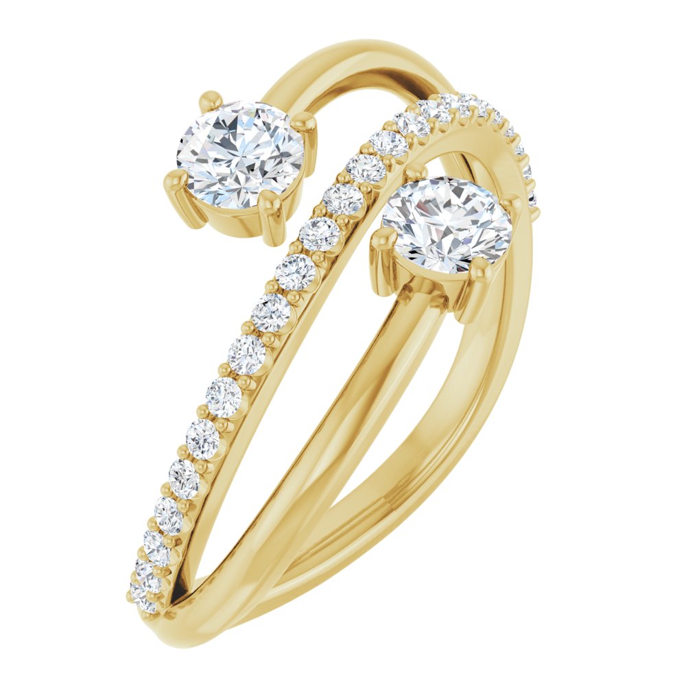 14K 3/4 CTW Lab-Grown Diamond Two-Stone Ring