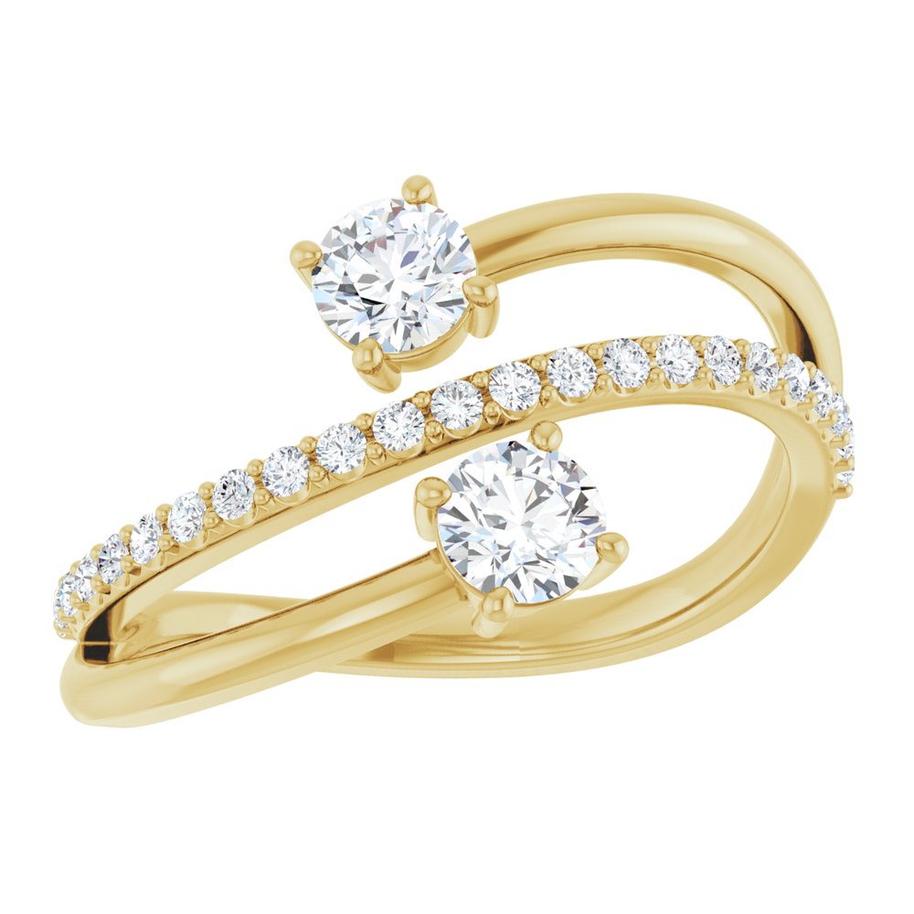 14K 3/4 CTW Lab-Grown Diamond Two-Stone Ring
