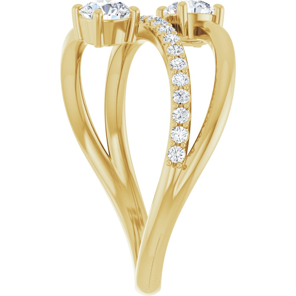 14K 3/4 CTW Lab-Grown Diamond Two-Stone Ring