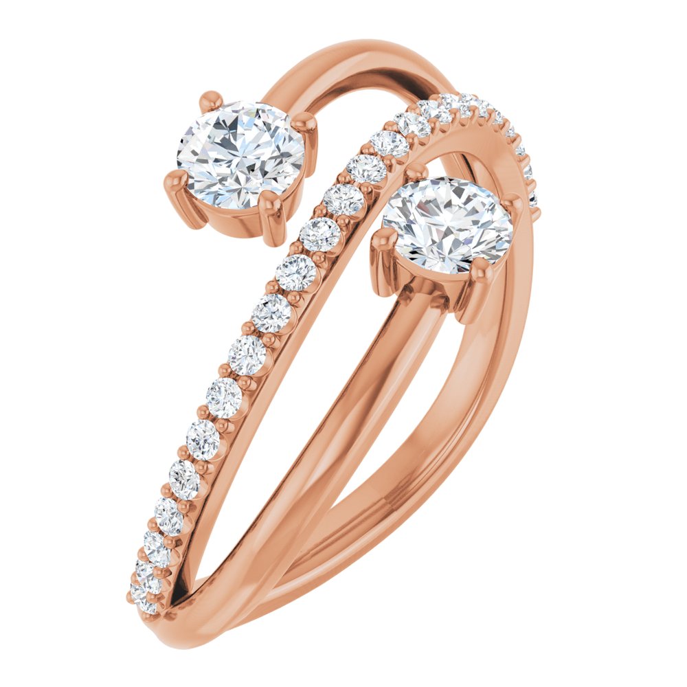 14K 3/4 CTW Lab-Grown Diamond Two-Stone Ring