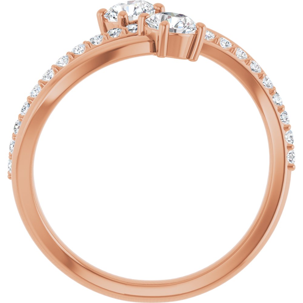14K 3/4 CTW Lab-Grown Diamond Two-Stone Ring