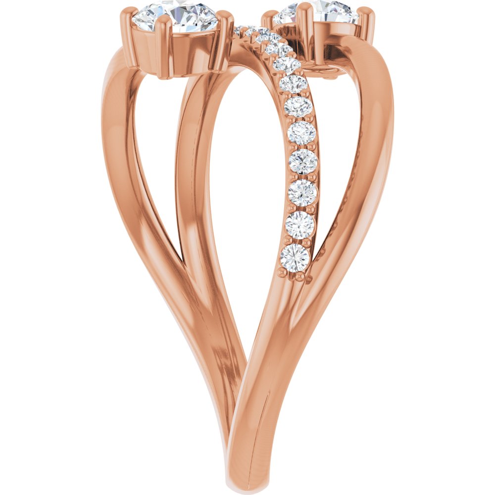 14K 3/4 CTW Lab-Grown Diamond Two-Stone Ring