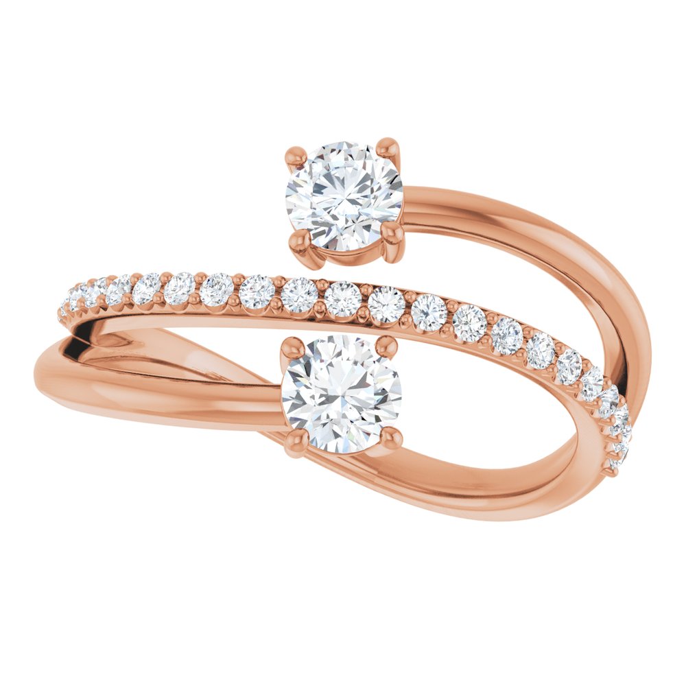 14K 3/4 CTW Lab-Grown Diamond Two-Stone Ring