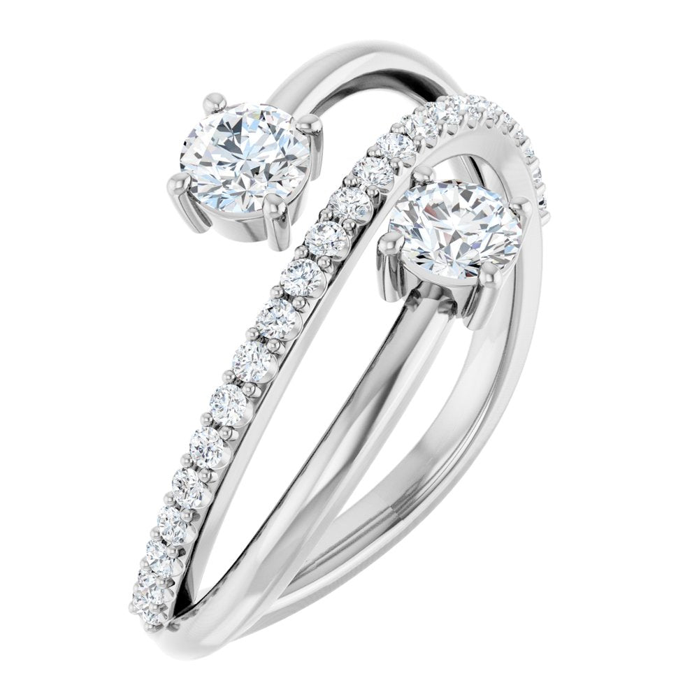 14K 3/4 CTW Lab-Grown Diamond Two-Stone Ring