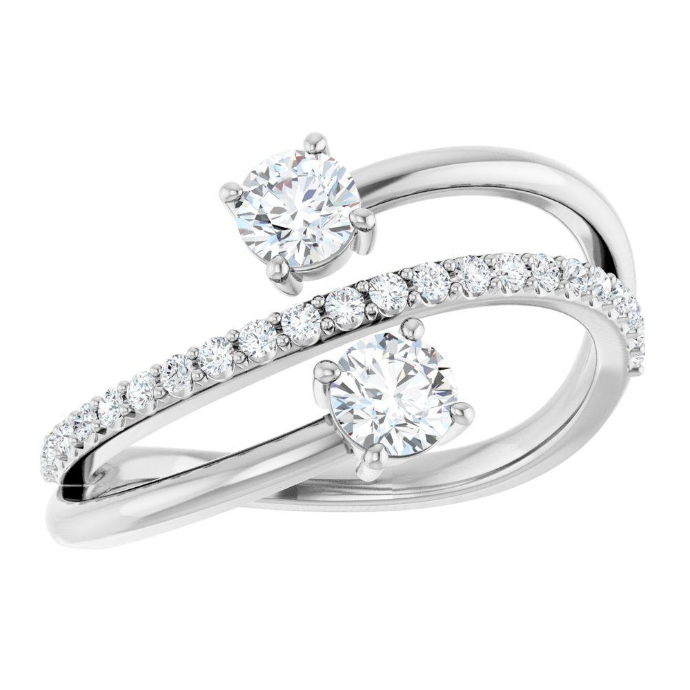 14K 3/4 CTW Lab-Grown Diamond Two-Stone Ring