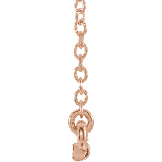 14K Gold .07 CTW Petite Natural Diamond Bar 16-18" Necklace
