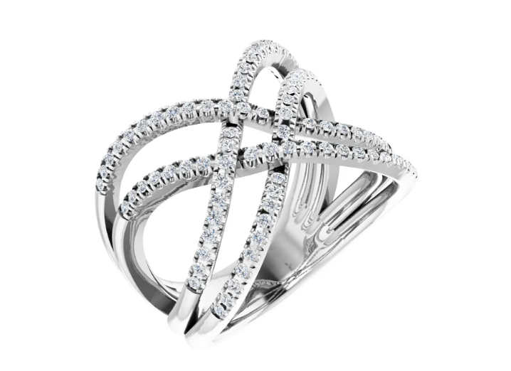 14K White 1/2 CTW Natural Diamond Ring