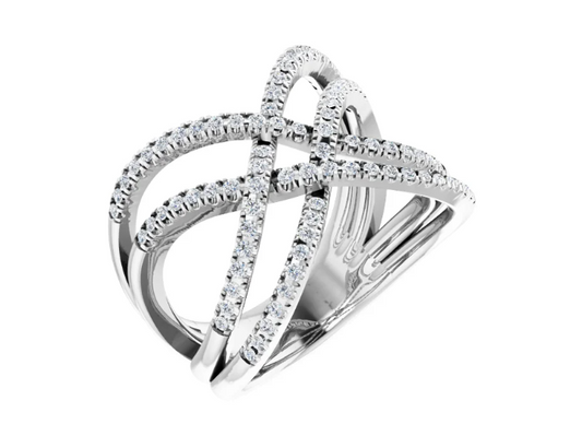 14K White 1/2 CTW Natural Diamond Ring