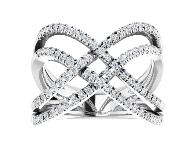 14K White 1/2 CTW Natural Diamond Ring
